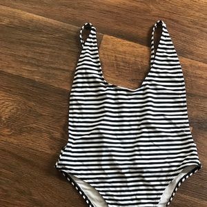 Striped Cheeky One Piece Swimsuit